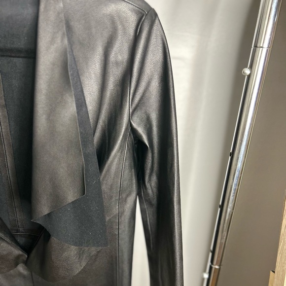Zara Basics Waterfall Collared Vegan Leather Jacket - Picture 8 of 8